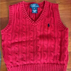 Ralph Lauren Kids Red Cable Knit Vest